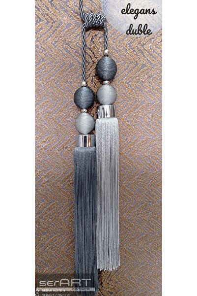 serART Elegans Cortina dublă de tavan cu legătură antracit argintiu Bracol