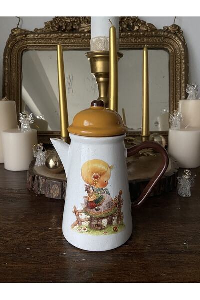 Handmadesign Kapaklı El Yapımı Seramik Sürahi - Bahçede Oynayan Sarışın Kız Ç...
