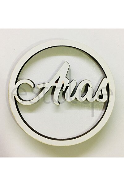 estölye Kapı Süsü Isme Özel Kasnak,makrome Çember,makrome Isimlik Beyaz 25x25cm