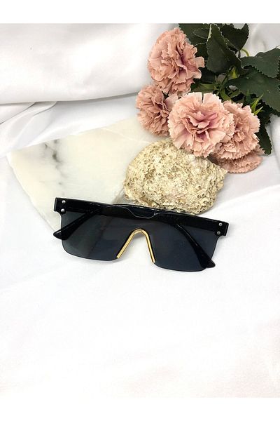 Di Caprio Mesi Square Vintage Design Black-gold Women's Sunglasses
