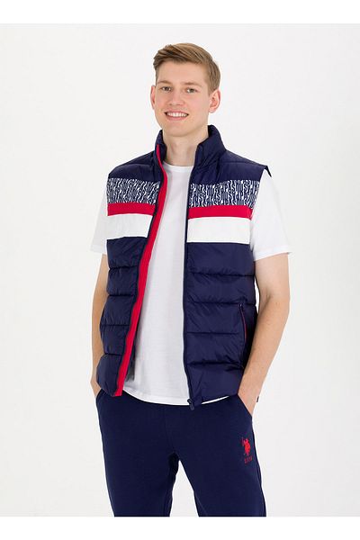 U.S. Polo Assn. Мъжки елек от тъмносин читон