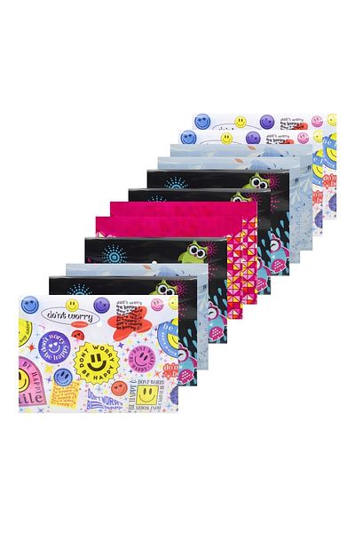 Noki A4 Printed Snap File Young Patterns 12 Pieces (3105t)