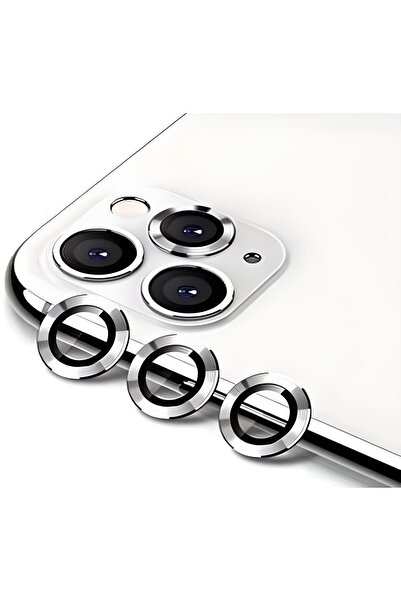 Iphone 12 Pro Max Uyumlu Gümüş (SİLVER) Apple Kamera Lens Koruyucu