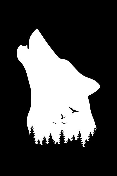 MegaSticker Autocolant Ulu Wolf pentru mașină, motocicletă, cască, laptop, parbriz 13x10 cm
