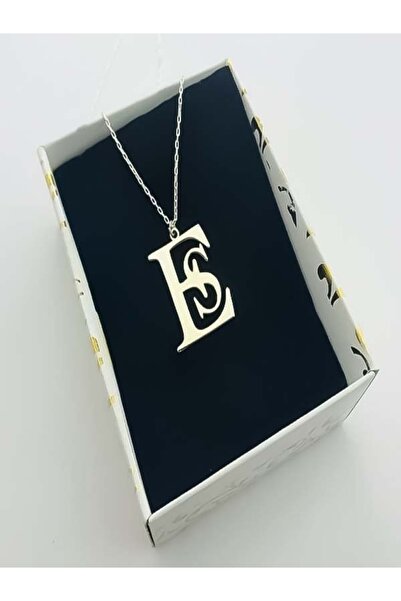 Pomodor E S Harfli 925 Ayar Gümüş Kolye