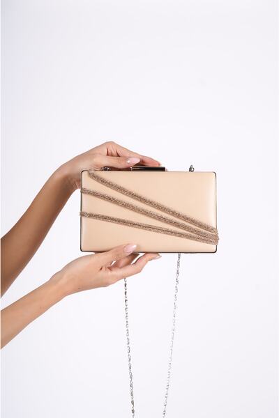 Moda Değirmeni Nut Women's Plain Stone Evening Dress Bag Bg1123-310-0004