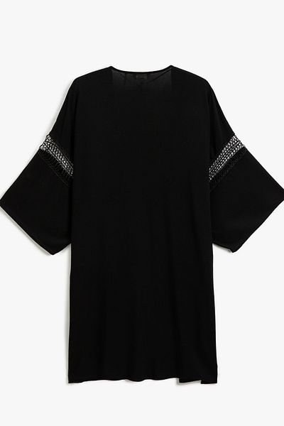 Koton 3sak40001bw Black 999 Dámské viskózní plážové oblečení Kimono