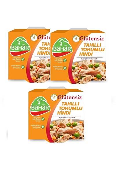 Bahar Hindi Bahar Glutensiz Tahıllı Tohumlu Hindi Konserve 185 G 3 Adet Pişmiş Hindi Göğüs Eti
