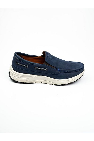 JAMES FRANCO 698 Navy Blue Nubuck Leather Men's Casual Shoes