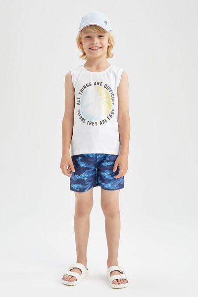 DeFacto Badeshorts - Blau - Print