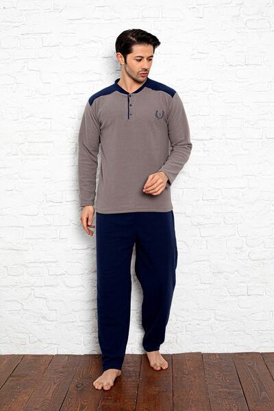 nisaNCa Зимовий чоловічий комплект піжами з флісу - піжама, що зберігає тепло