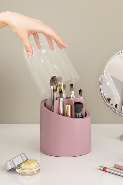 DOVİHOME Мега козметика за грим и комплект органайзери за четки от 2 Dusty Rose