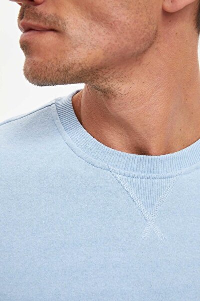 DeFacto Regular Fit Crew Neck Basic Cotton Sweatshirt