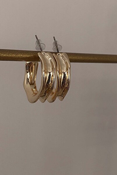 AMORE.İST STORE Şekilli Halka Gold Küpe