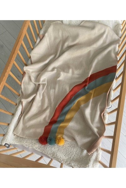 Mama Yoyo Baby&Kids Mamayoyo Organic Thin Baby Knitwear Blanket Rain-Pompom