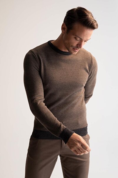 DeFacto Тонкий облягаючий светр з накладними рукавами з глибоким вирізом з капюшоном