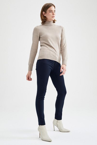 DeFacto Basic Turtleneck cashmere Textured Extra Soft Relax Fit Knitwear sweater