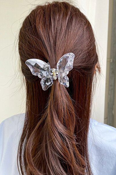 GÜLPEŞE Şeffaf Kelebek Mandal Toka Büyük Boy