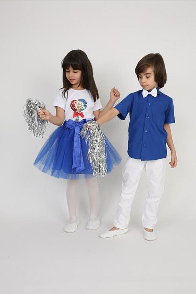 FATELLA Girl's Boy's 23 April 29 October 10 November 19 May Show Outfit Patterned T-shirt Skirt Set