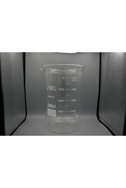 ZAG KİMYA Beher Cam Kısa Form 5000 ml - 1 Adet