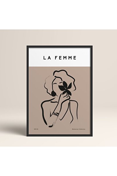 HOMEPACK Çerçeveli Boho Bohemian Linear Çizgisel Modern Soyut Art Tablo