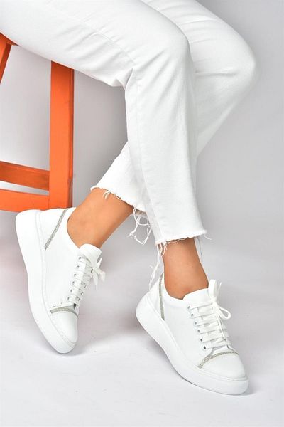 Fox Shoes Adidași casual cu detalii cu piatră albă. Tenisi P274049309