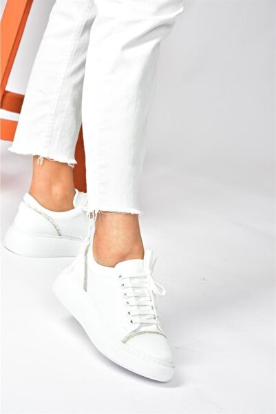 Fox Shoes White Stone Detailed Casual Sneakers Tenisky P274049309