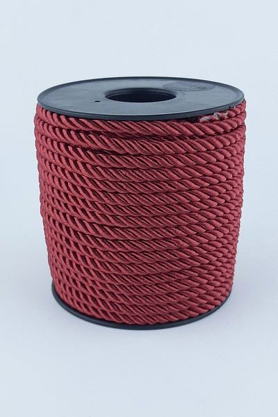Hobigram Snur Burgundy 3 mm 10 metri – Ață de tricotat, Design elegant, Accesoriu pentru femei – Ață de tricotat – Ață de tricotat