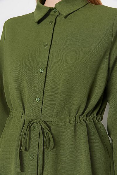 Trendyol Modest Zestaw koszula-spodnie khaki z tkaną tkaniną aerobinową o lnianym wyglądzie TCTSS23US00032
