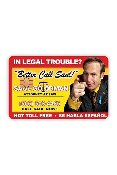 Quart Aksesuar Better Call Saul Kartviziti Kart Kaplama Sticker Kart Etiketi