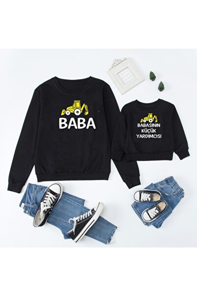 venüsdijital Hanorac imprimat cu găleată pentru excavator Tată și fiu (Prețul afișat este prețul pentru 1 transpirație pentru copil)