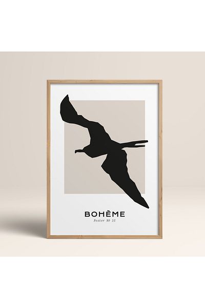 HOMEPACK Boho Bohemian Linear Linear Modern Abstract Art Πίνακας με κορνίζα