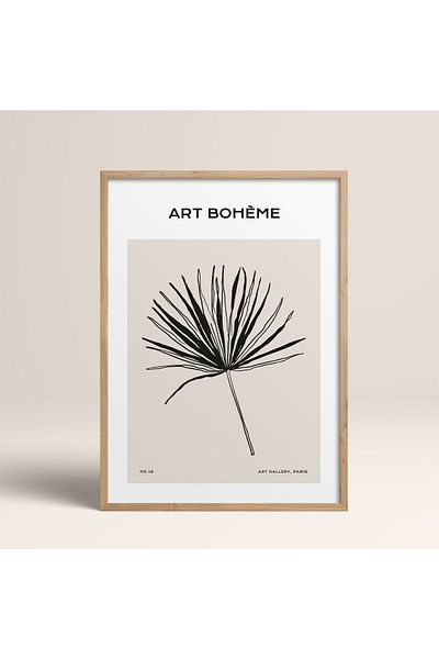 HOMEPACK Рамкирана бохо бохемска линейна модерна абстрактна картина