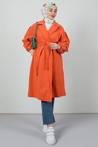 Giza Giyim Asuman Stamp Coat Orange