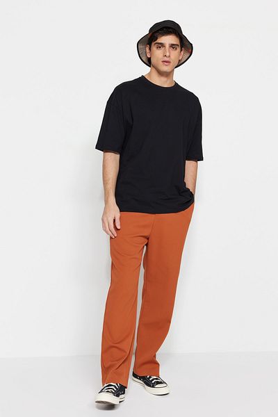 Trendyol Collection Чорна бавовняна футболка з принтом Далекого Сходу TMNSS23TS00159