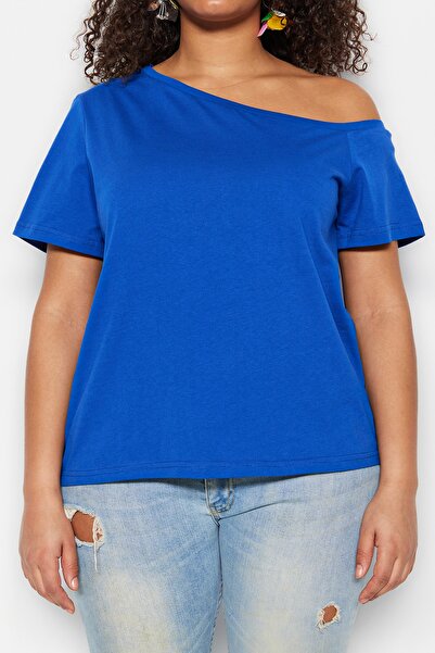 Trendyol Curve 100% pamut Saks kötött blúz - Vállalat alsó rész TBBSS22AF0052