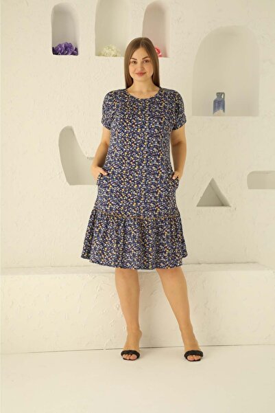 STELLETO Rochie Marime Plus cu Motiv Floral