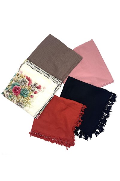 nazipek Karışık 5'li Eşarp Yazma Seti Pamuklu Dağıtmalık Hediyelik Çeyizlik E...