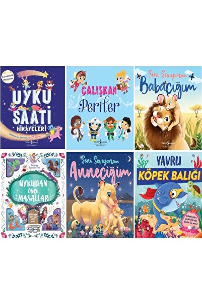 TÜRKİYE İŞ BANKASI KÜLTÜR YAYINLARI Uykudan Önce Masallar - Uyku Saati Hikayeleri - Seni Seviyorum Anneciğim / 6 Kitap Set