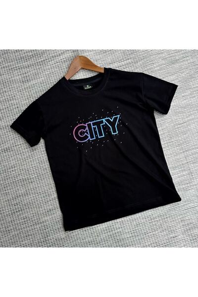 SWOOPS Outdoors Детска синя тениска с къс ръкав, обширна кройка, памук, с при...