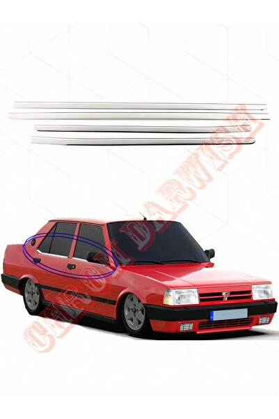 darwish Fiat Tofaş Şahin-doğan-kartal Uyumlu Krom Cam Çıtası Paslanmaz Çelik 4 Parça