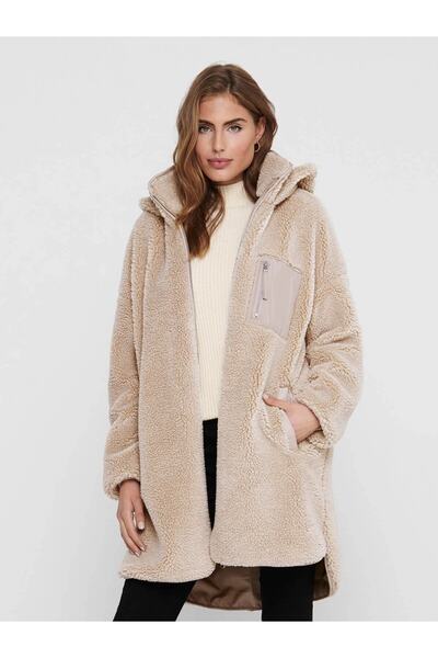 ONLY Γυναικείο Σακάκι Sherpa 15230461 Onlsascha CC OTW Stone