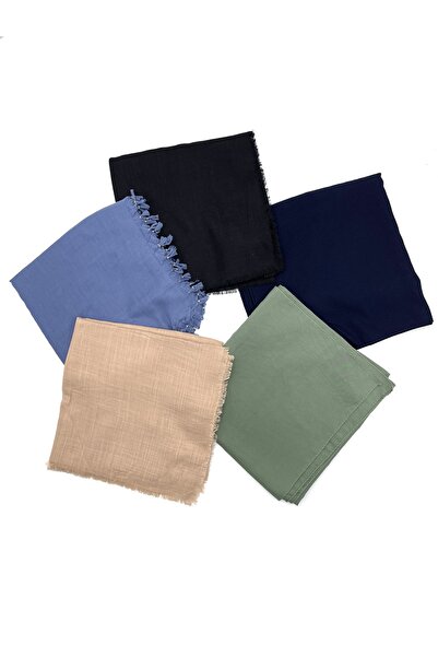 nazipek Karışık 5'li Eşarp Yazma Seti Pamuklu Dağıtmalık Hediyelik Çeyizlik E...