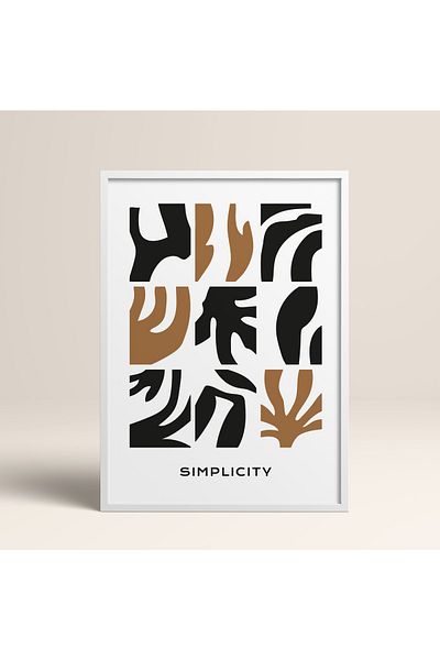 HOMEPACK Boho Bohemian Linear Linear Modern Abstract Art Πίνακας με κορνίζα