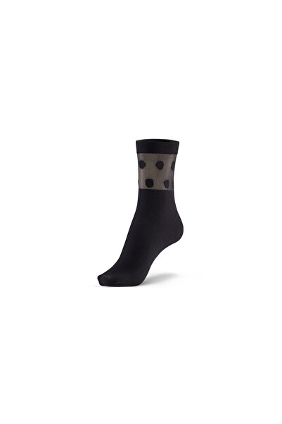 Bonny Silver Odor-Free Polka Socket Women's Black Silver Socks Pack of 3