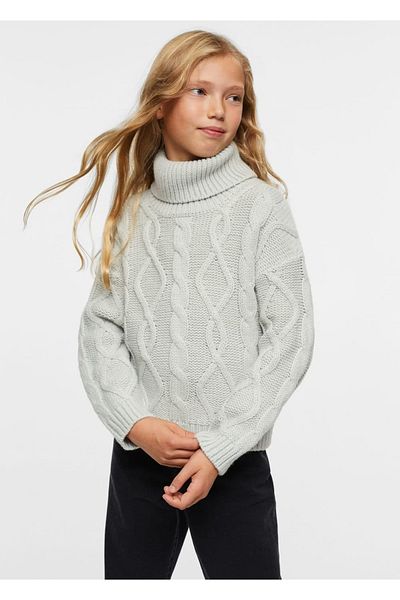 MANGO Kids Sweter z dzianiny sznurkowej