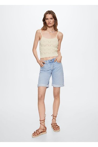 MANGO Woman Knitwear Cropped Blouse