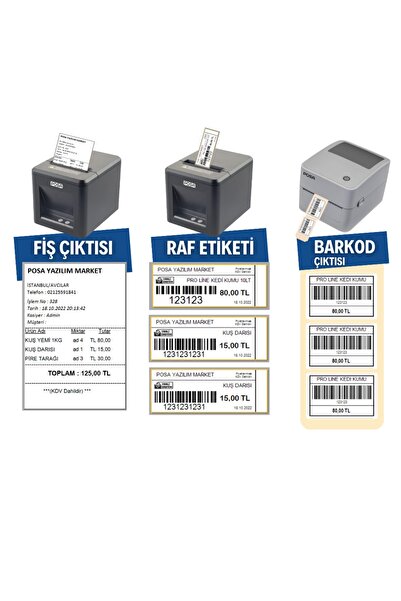 POSA نظام تتبع المخزون والمبيعات مع وبدون باركود (طابعة إيصالات 80 مم + قارئ سلكي + برنامج)