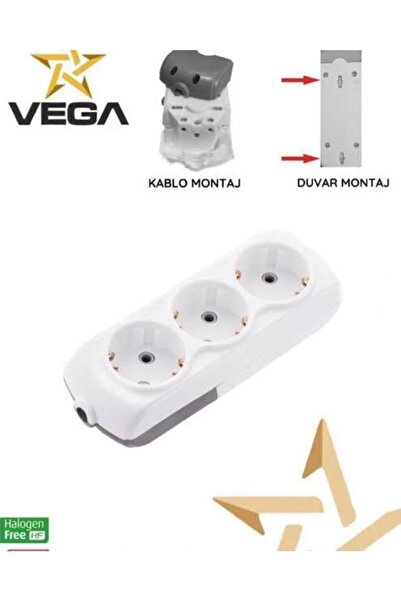 VEGA 3 Lü Grup Priz Topraklı 5 Adet Kampanya