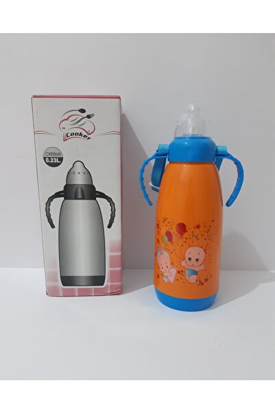 renkli çiçekler Biberon Sevimli Karikatür Desenli Bebekler Için Termoslu Biberon